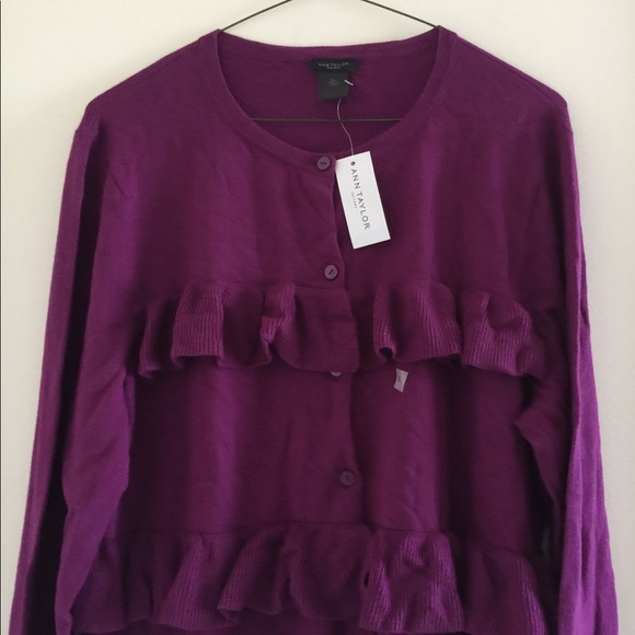 Ann Taylor open front Ruffle Cardigan - Picture 4 of 8